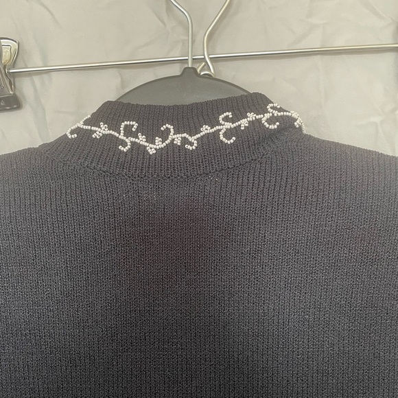 J.S.S. Vintage Elegant Black beaded Embroidered Women's Jacket - Picture 9 of 10